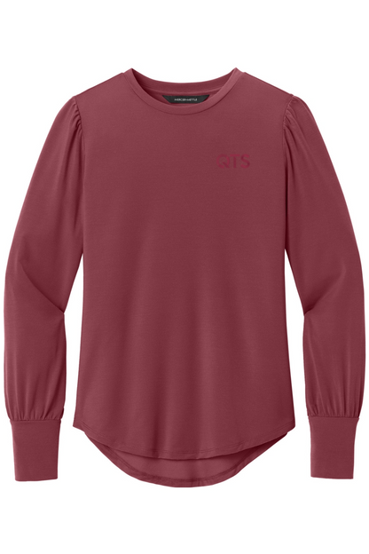 Mercer+Mettle Women's Stretch Jersey Long Sleeve Blouson Top