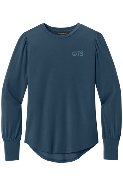 Mercer+Mettle Women's Stretch Jersey Long Sleeve Blouson Top