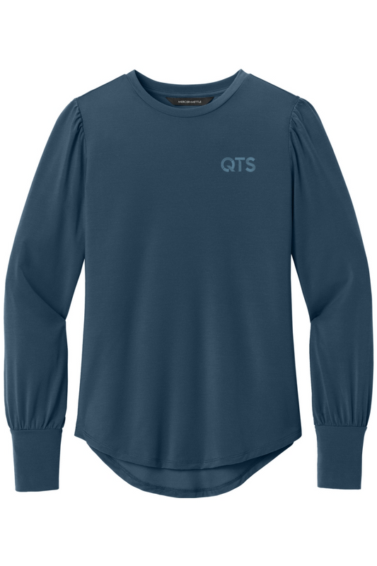 Mercer+Mettle Women's Stretch Jersey Long Sleeve Blouson Top