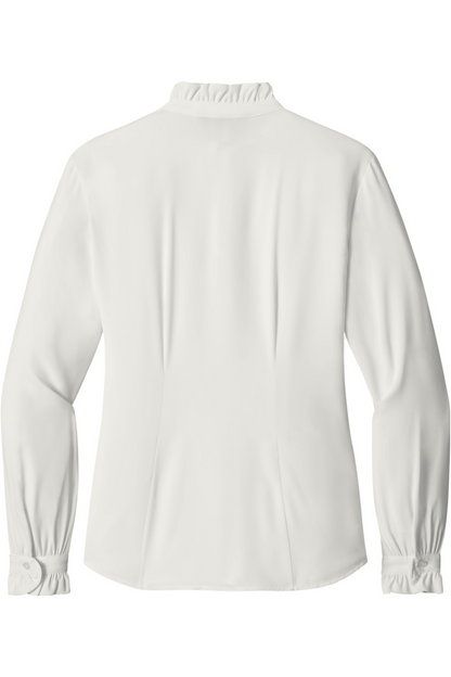 Brooks Brothers Women's Long Sleeve Ruffle Collar Blouse