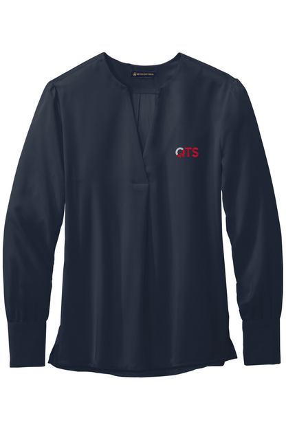 Brooks Brothers Women's Open-Neck Satin Blouse