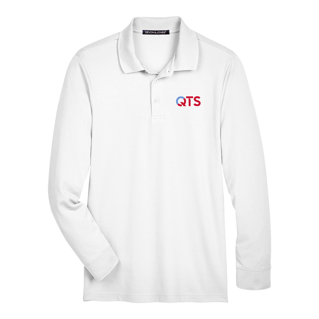 Devon & Jones Men's CrownLux Performance® Plaited Long Sleeve Polo