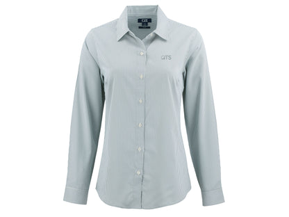 Cutter & Buck Skyline Recycled Pinstripe Women's Long Sleeve Dress Shirt
