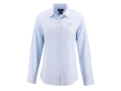 Cutter & Buck Skyline Recycled Pinstripe Women's Long Sleeve Dress Shirt
